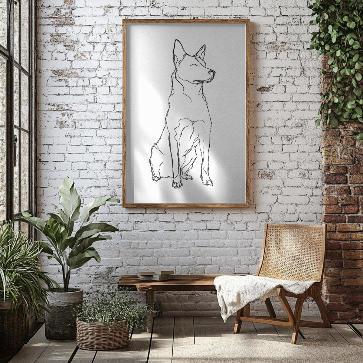 Australian Cattle Dog Line Art Print