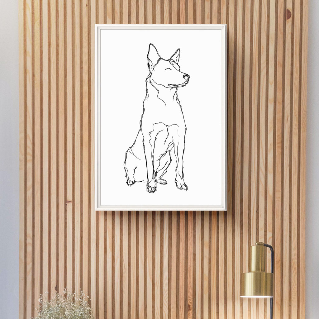 Australian Cattle Dog Line Art Print
