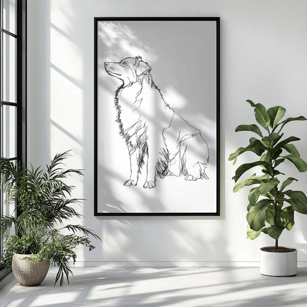 Australian Shepherd Line Art Print