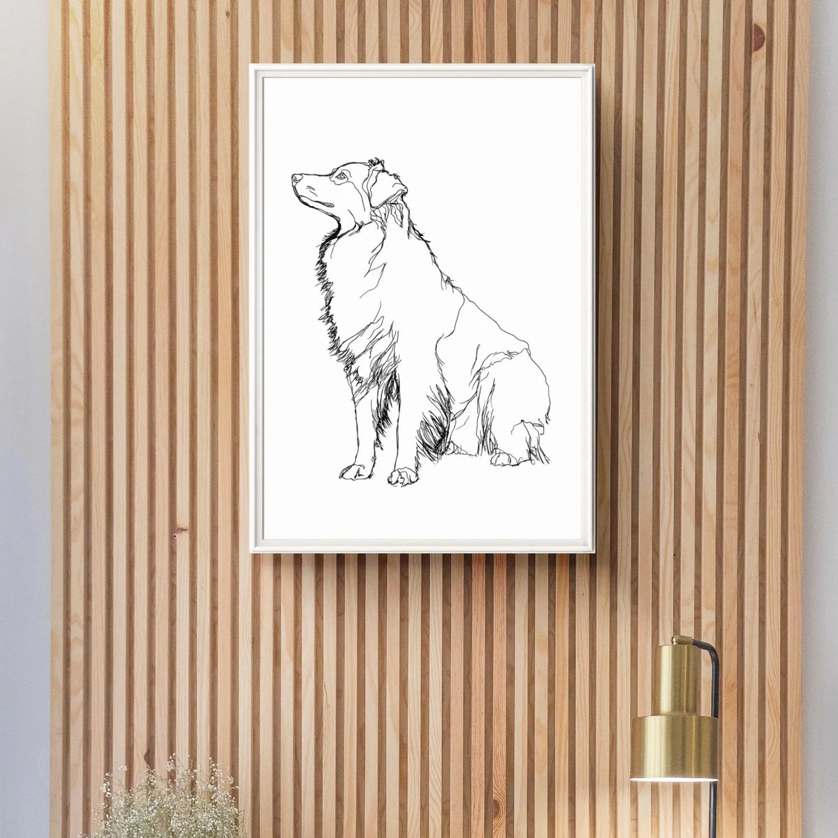 Australian Shepherd Line Art Print