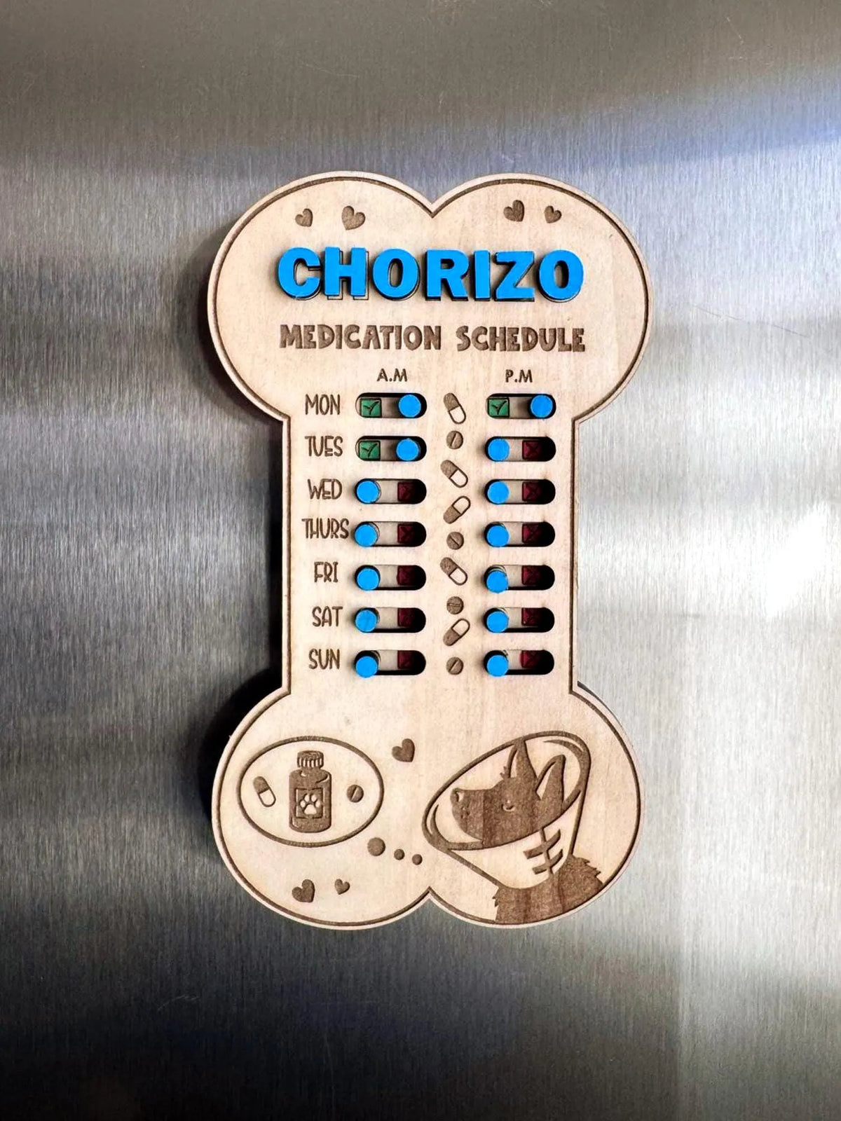 Personalized Pet Medication Tracker Magnet