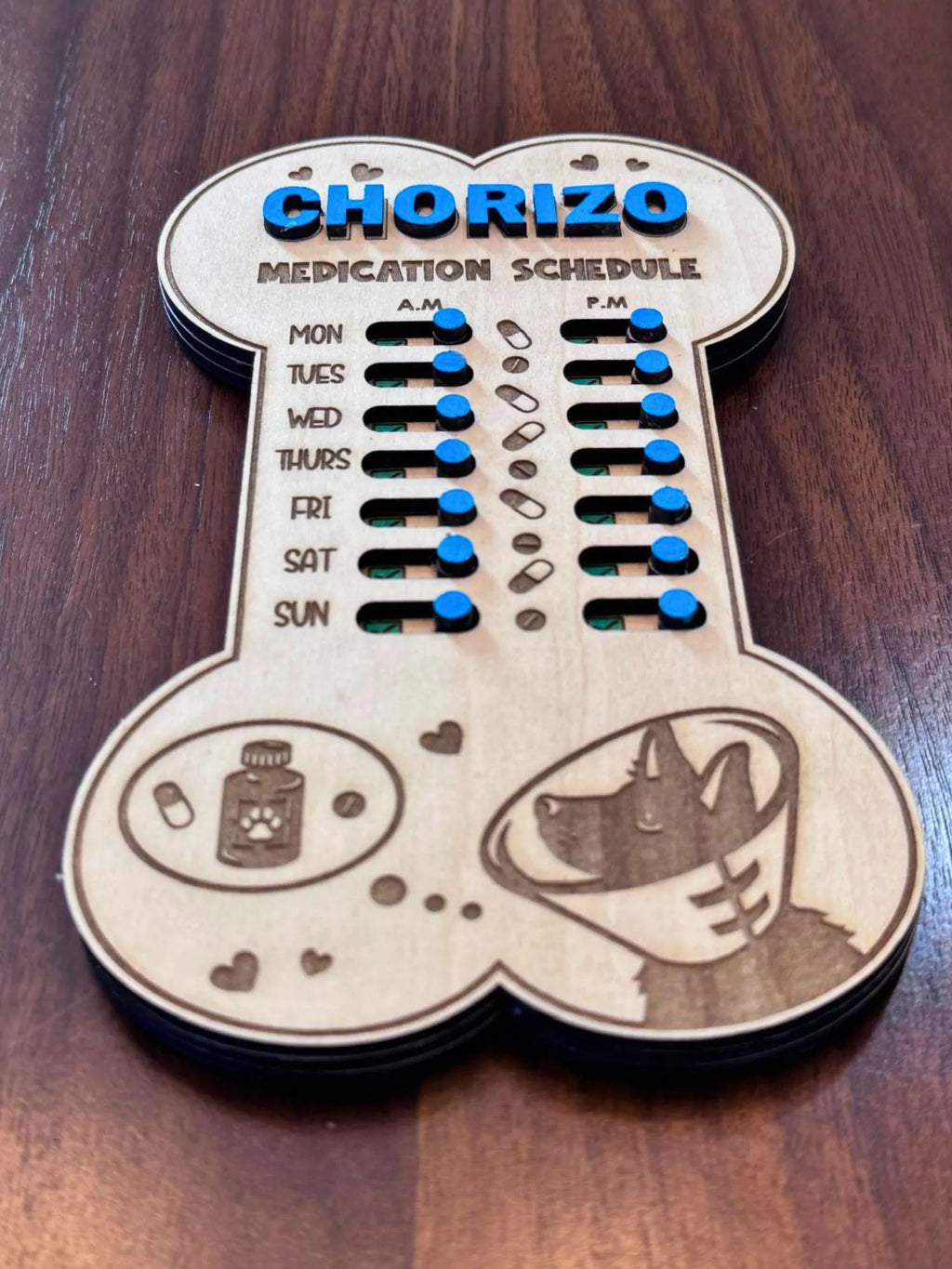 Personalized Pet Medication Tracker Magnet