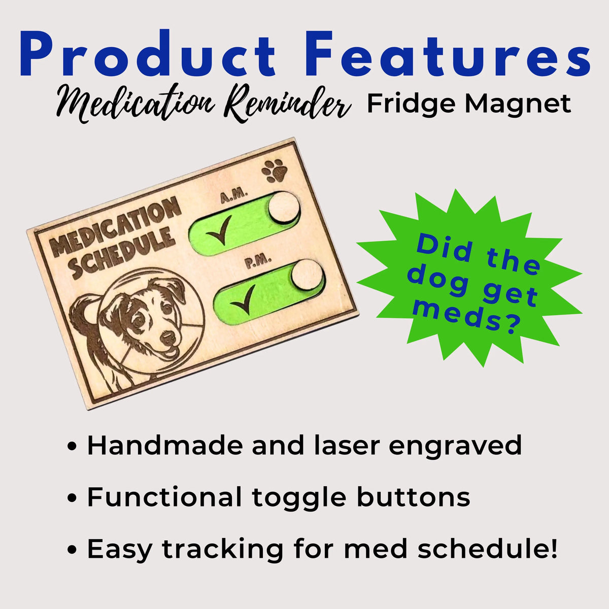 Dog Medication Reminder Magnet