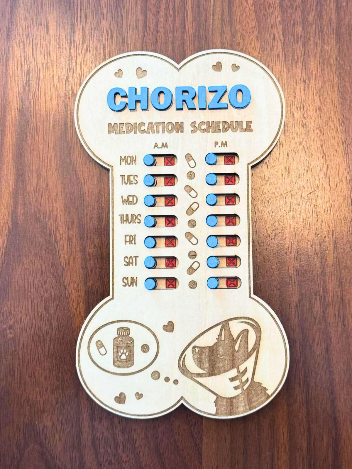 Personalized Pet Medication Tracker Magnet
