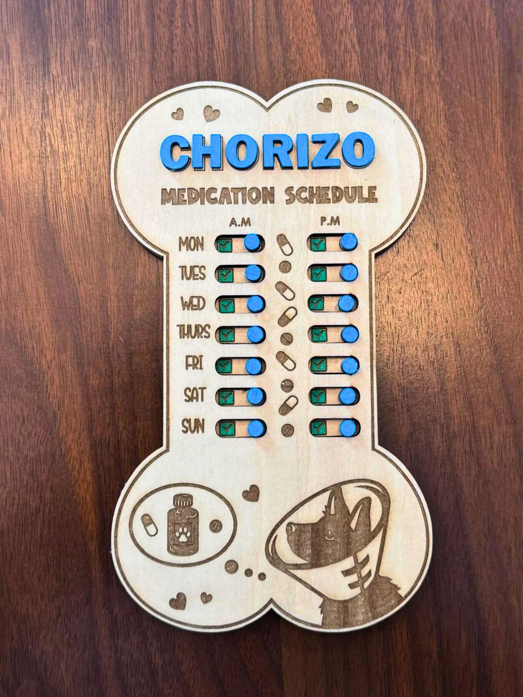 Personalized Pet Medication Tracker Magnet