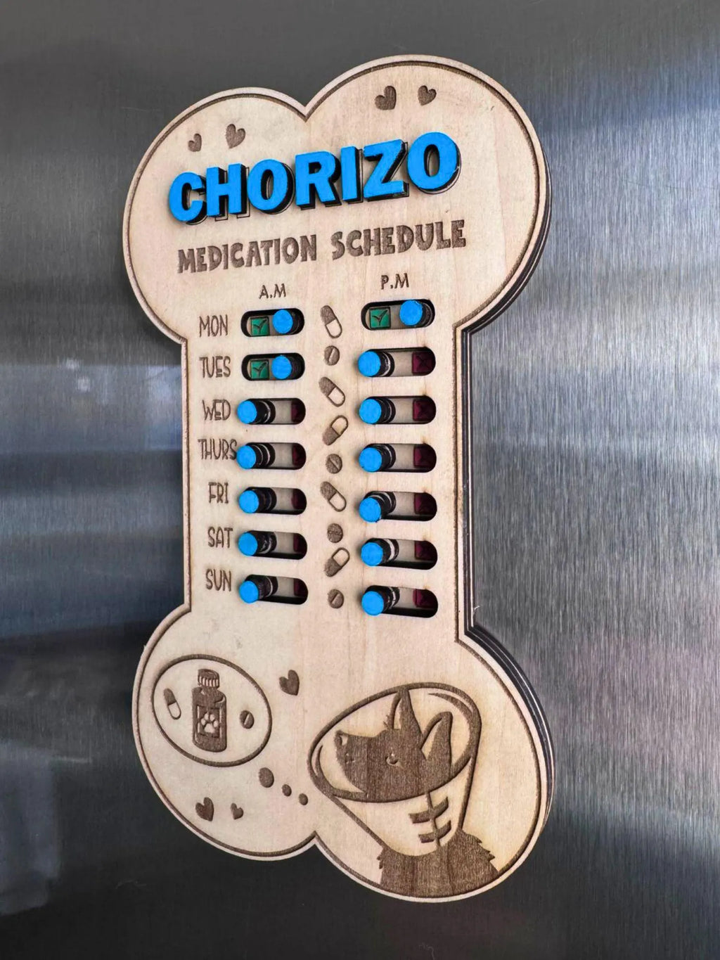 Personalized Pet Medication Tracker Magnet