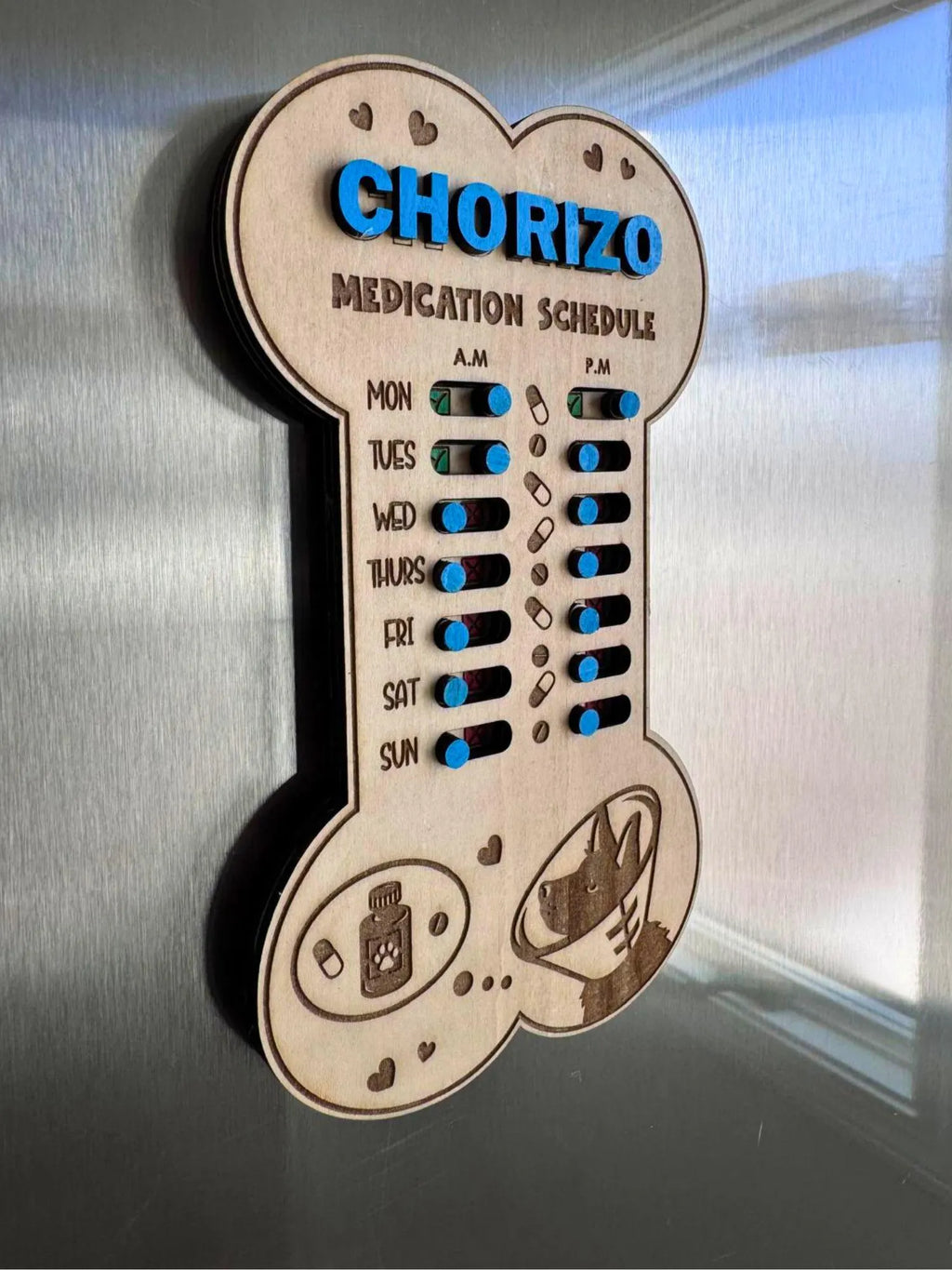 Personalized Pet Medication Tracker Magnet
