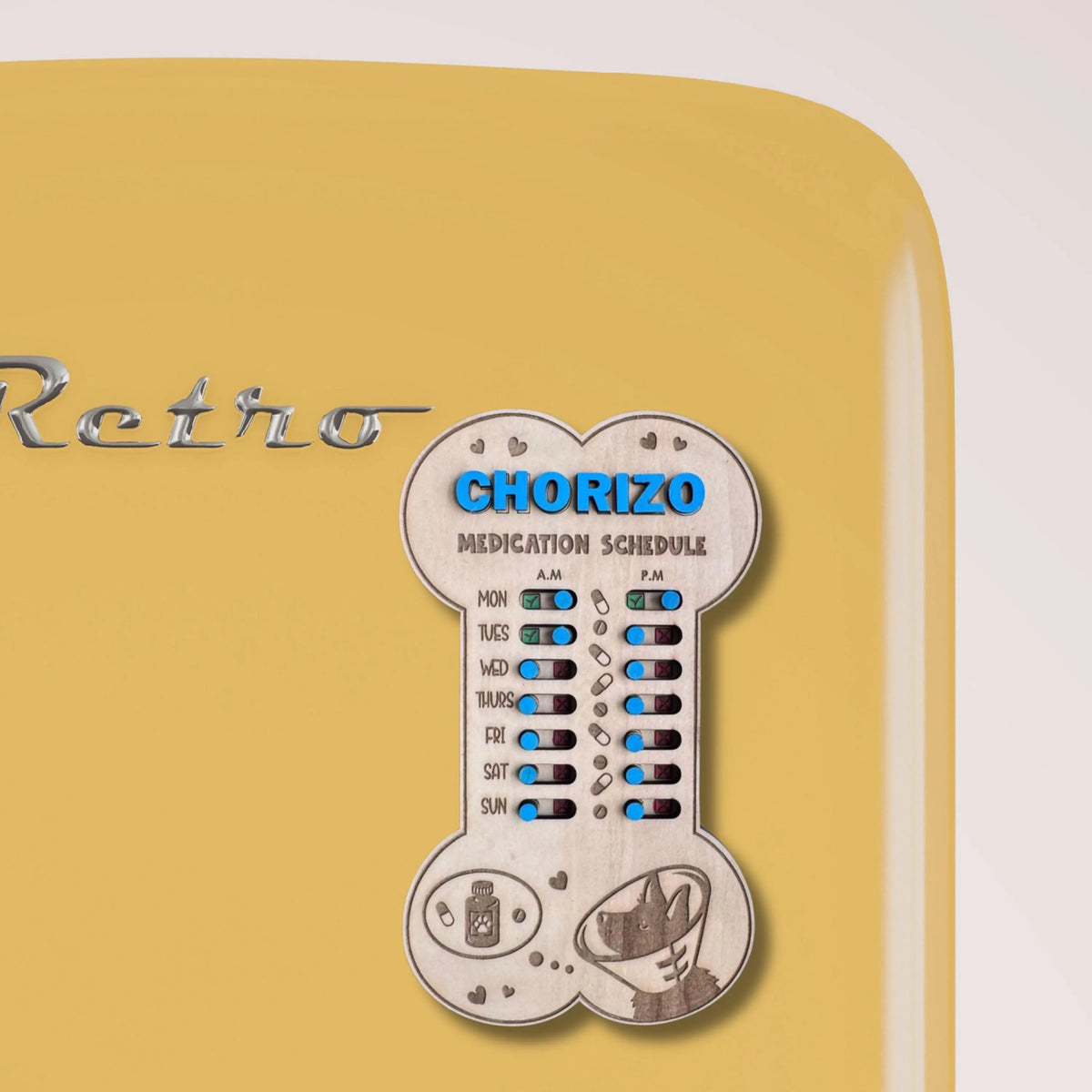Personalized Pet Medication Tracker Magnet