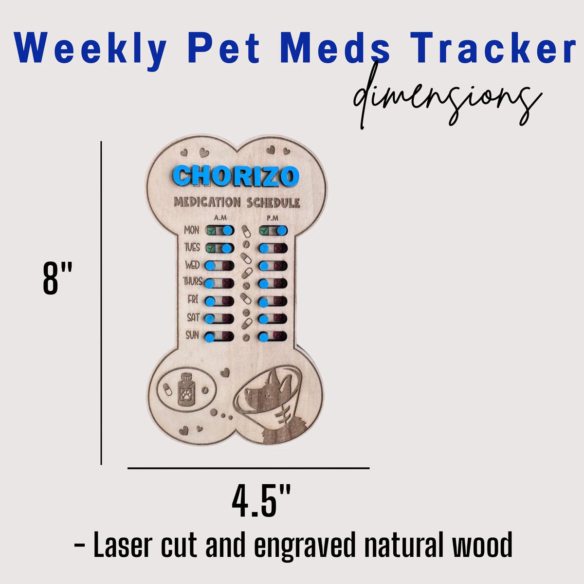 Personalized Pet Medication Tracker Magnet