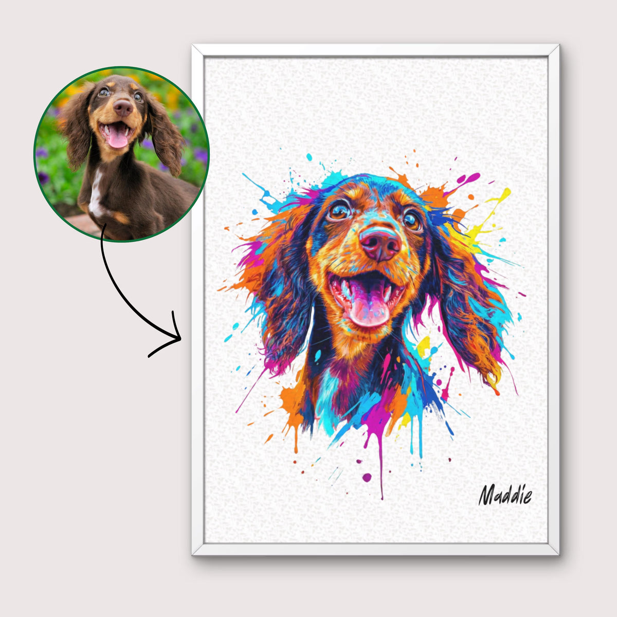 Custom Watercolor Pet Portrait Poster