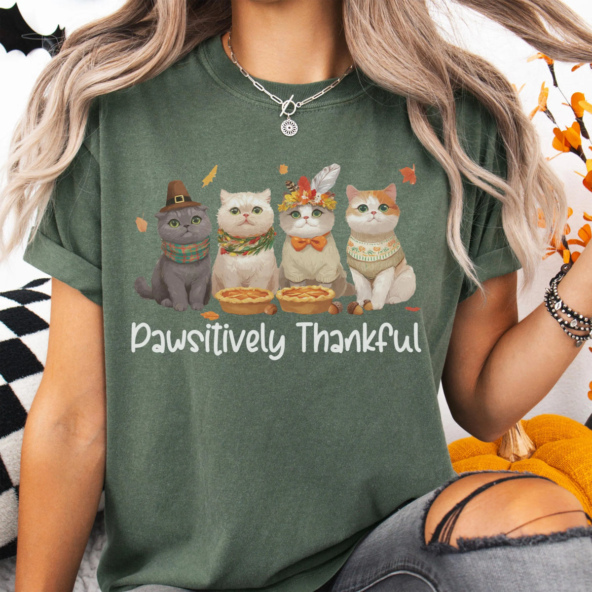 Cat Mom Thanksgiving Shirt