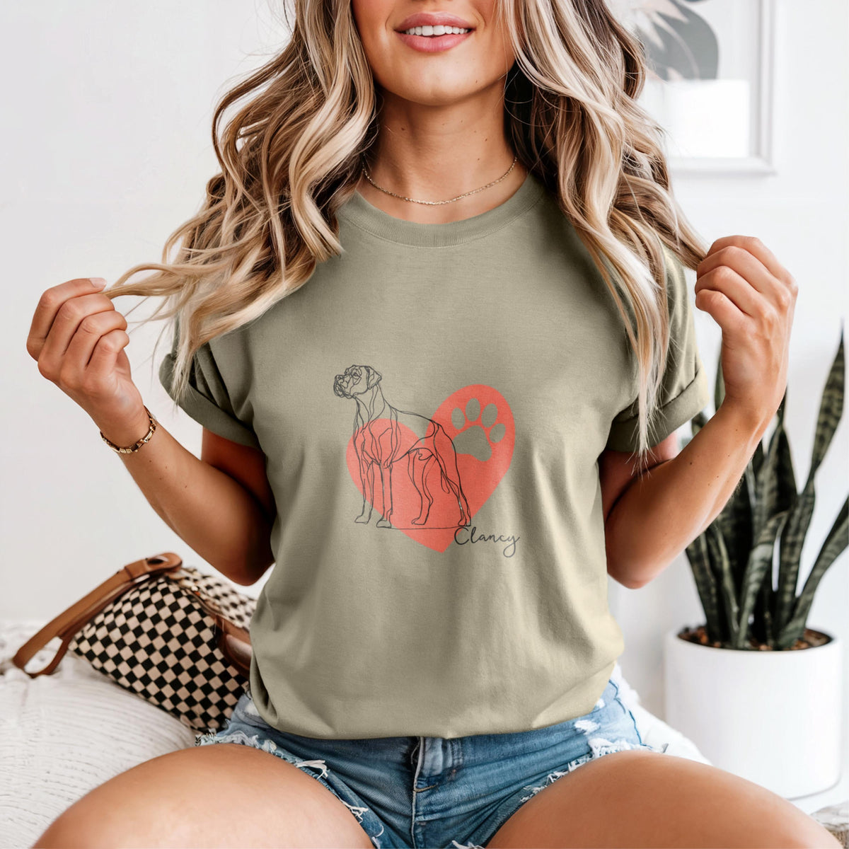 Boxer Name Heart Shirt