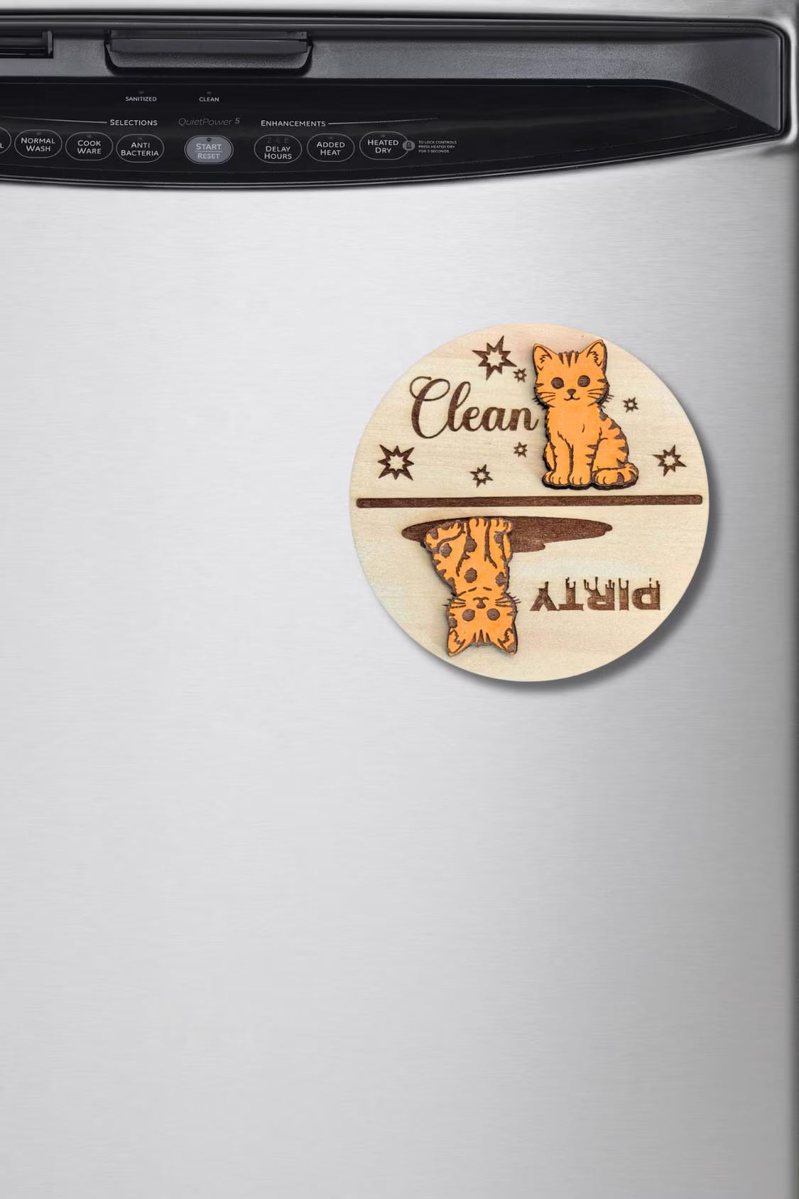 Cat Dishwasher Clean/Dirty Magnet