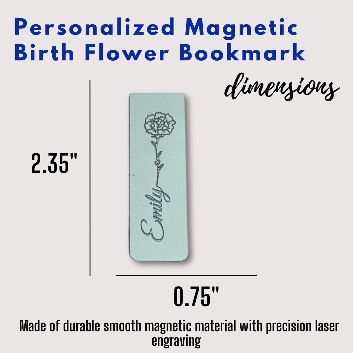 Personalized Birth Flower Magnetic Bookmark