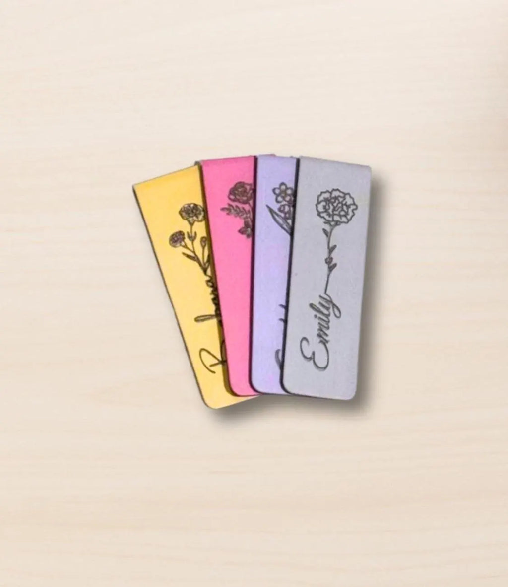 Personalized Birth Flower Magnetic Bookmark