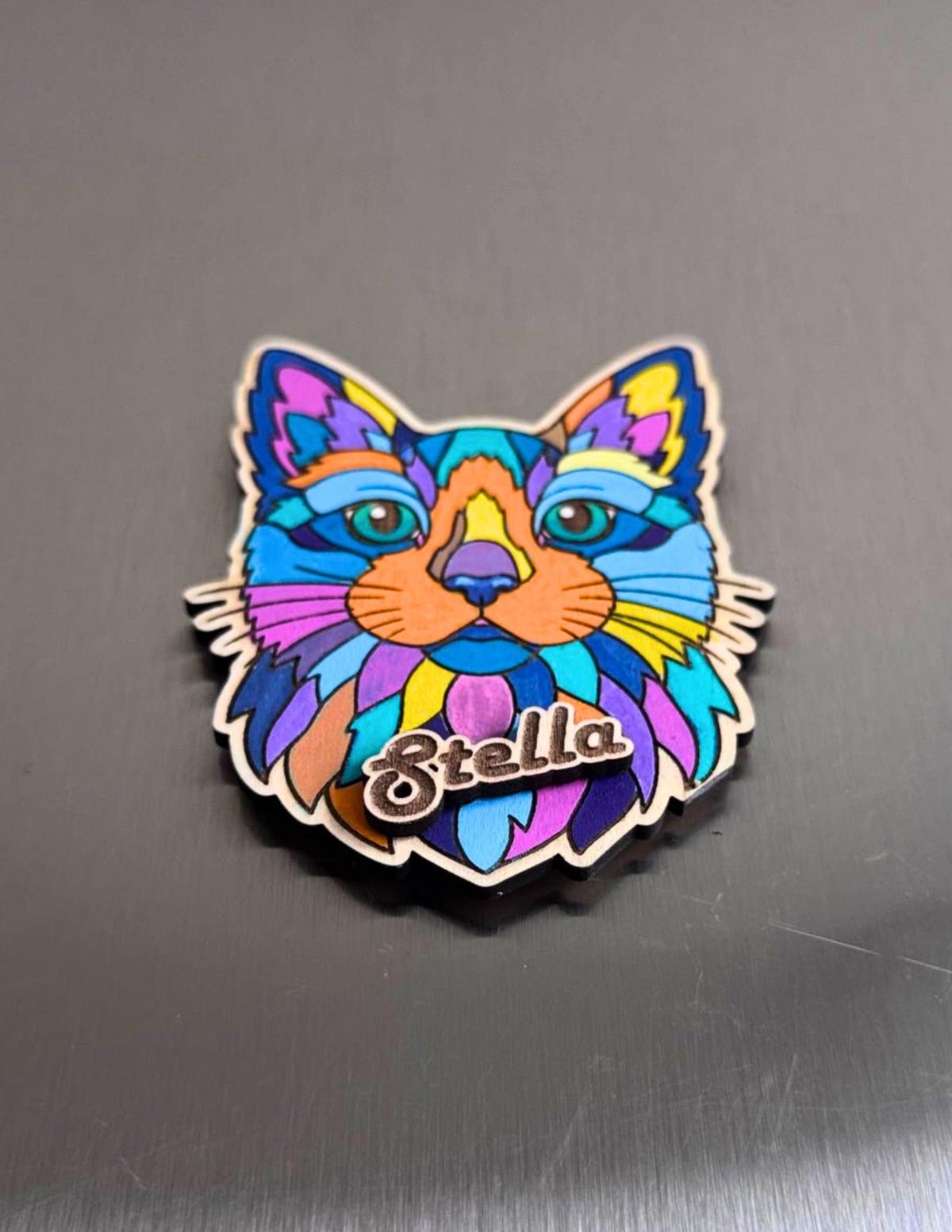 Custom Cat Portrait Photo Magnet
