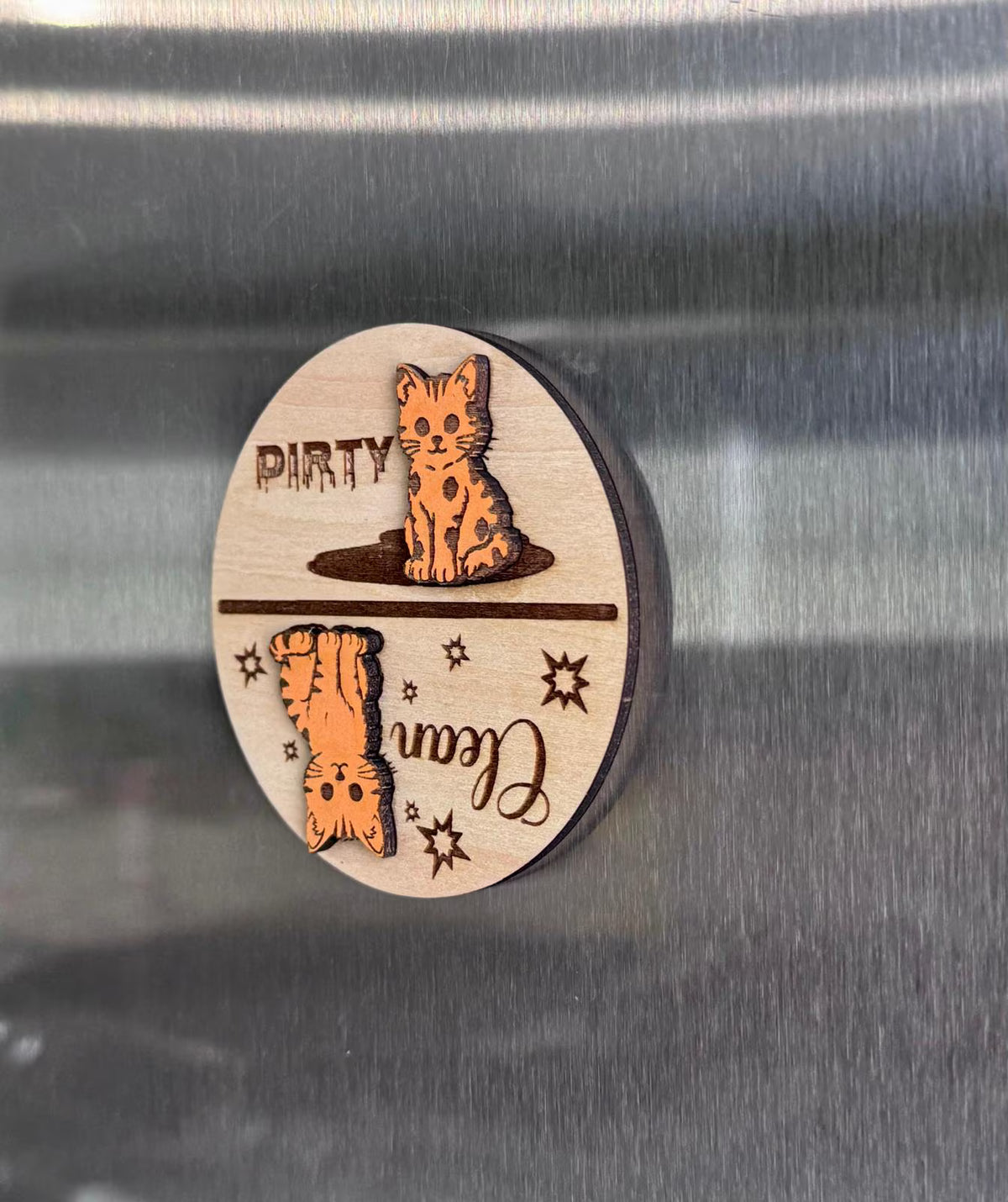 Cat Dishwasher Clean/Dirty Magnet