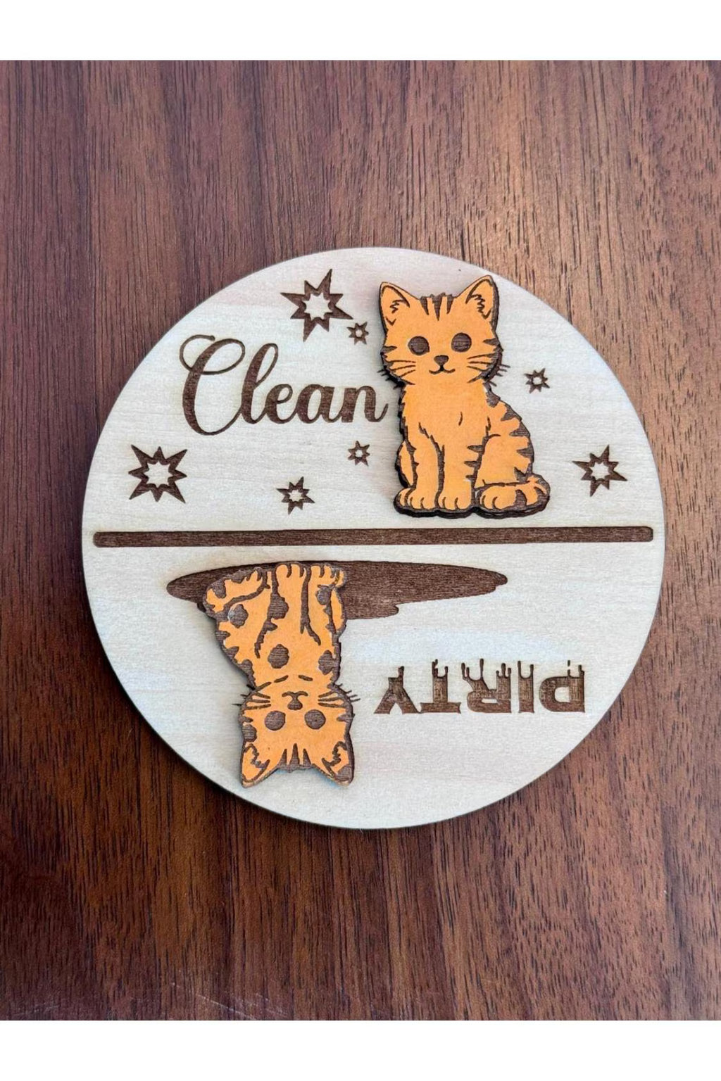 Cat Dishwasher Clean/Dirty Magnet