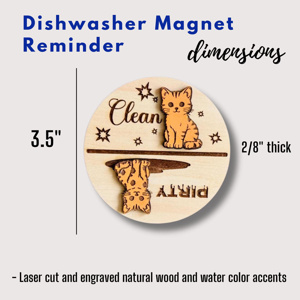 Cat Dishwasher Clean/Dirty Magnet