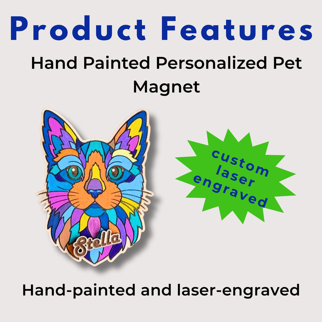 Custom Cat Portrait Photo Magnet