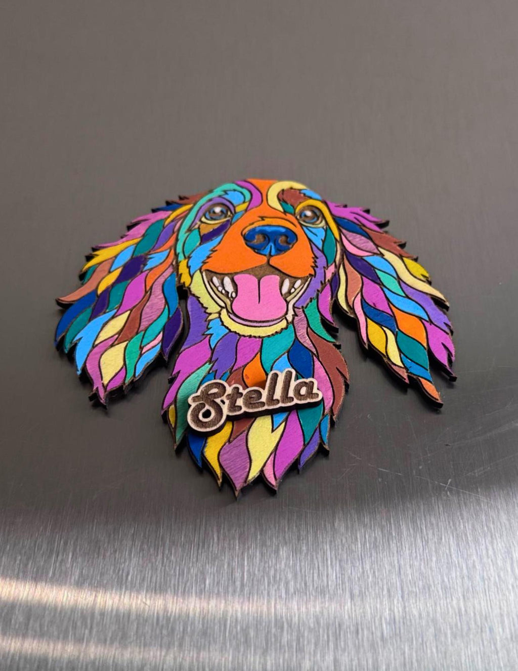 Custom Dog Portrait Photo Magnet