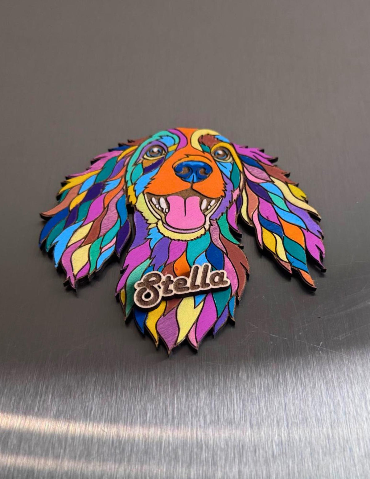Custom Dog Portrait Photo Magnet