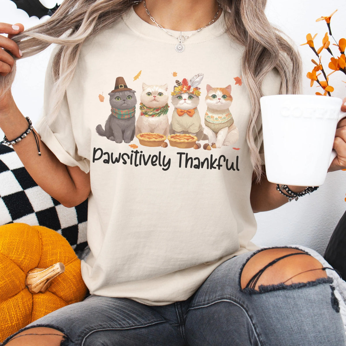Cat Mom Thanksgiving Shirt