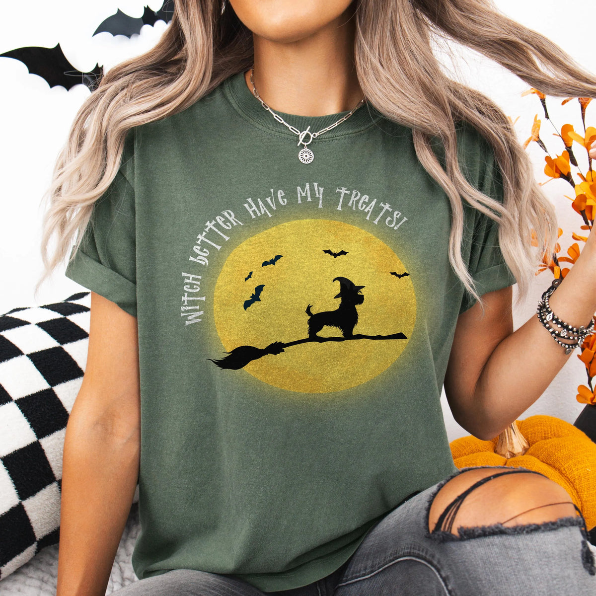 Yorkie Witch Halloween Shirt