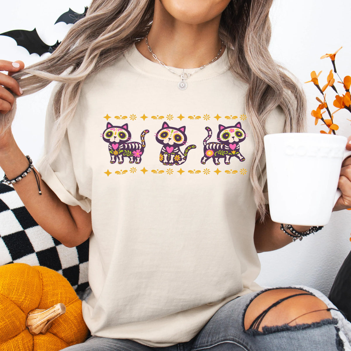 Day of the Dead Cat Shirt