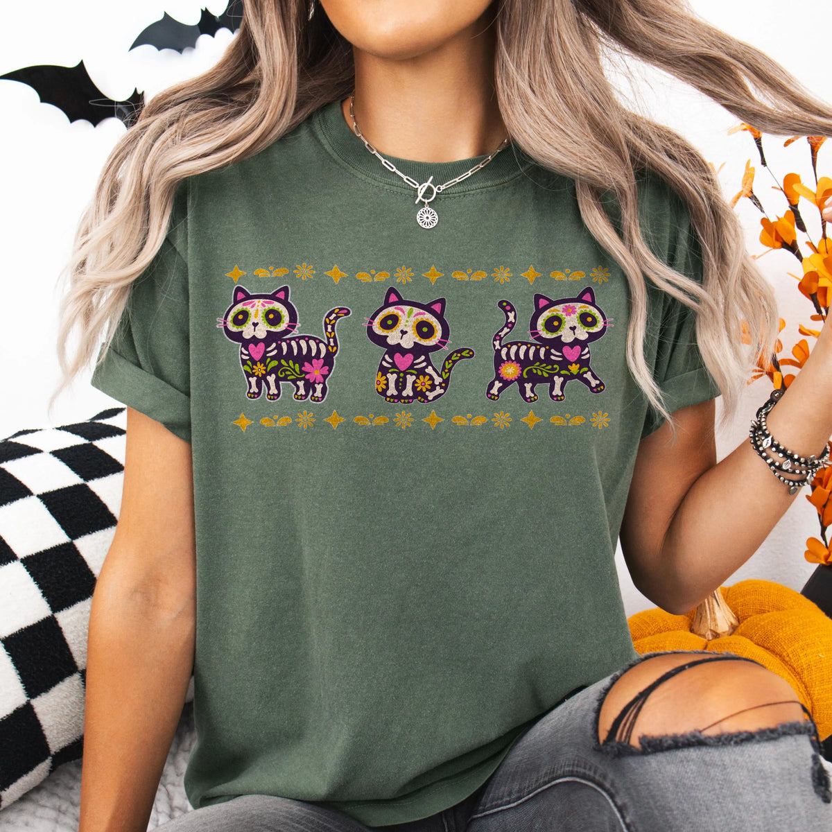 Day of the Dead Cat Shirt