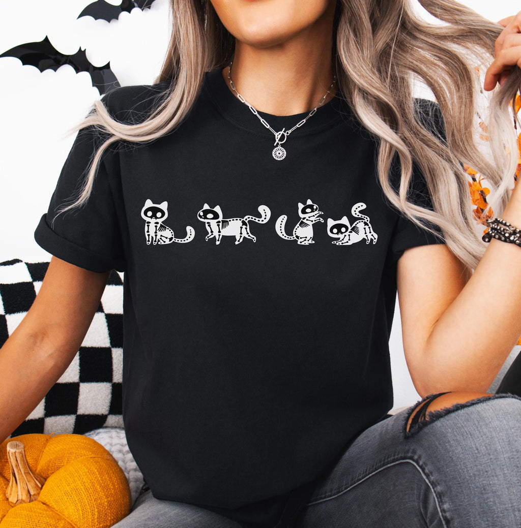 Gothic Skeleton Cat Shirt