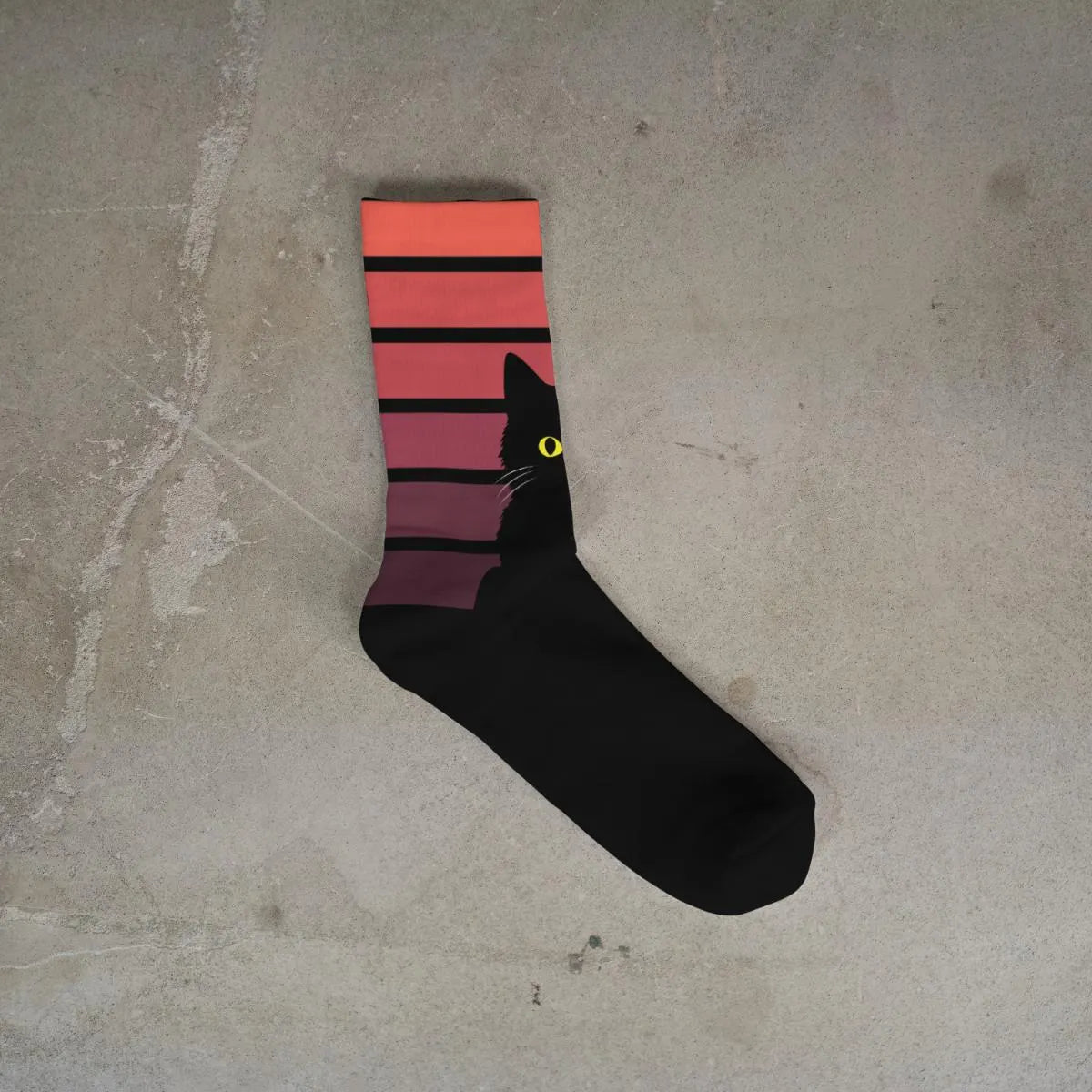 Gothic Black Cat Socks