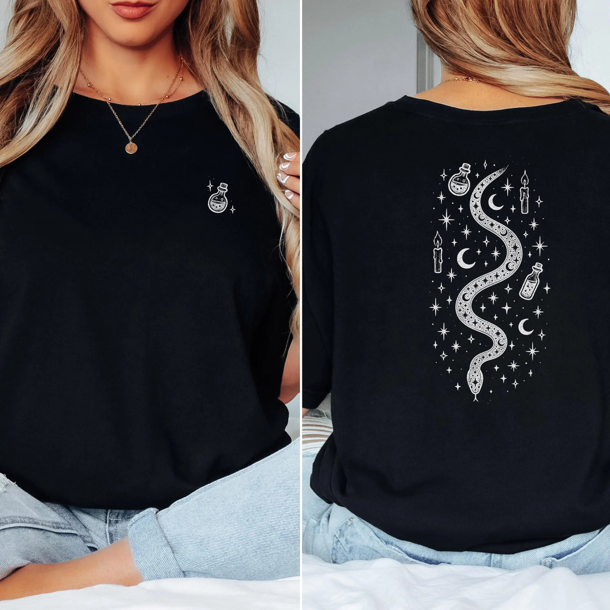 Celestial Snake Back Print Shirt