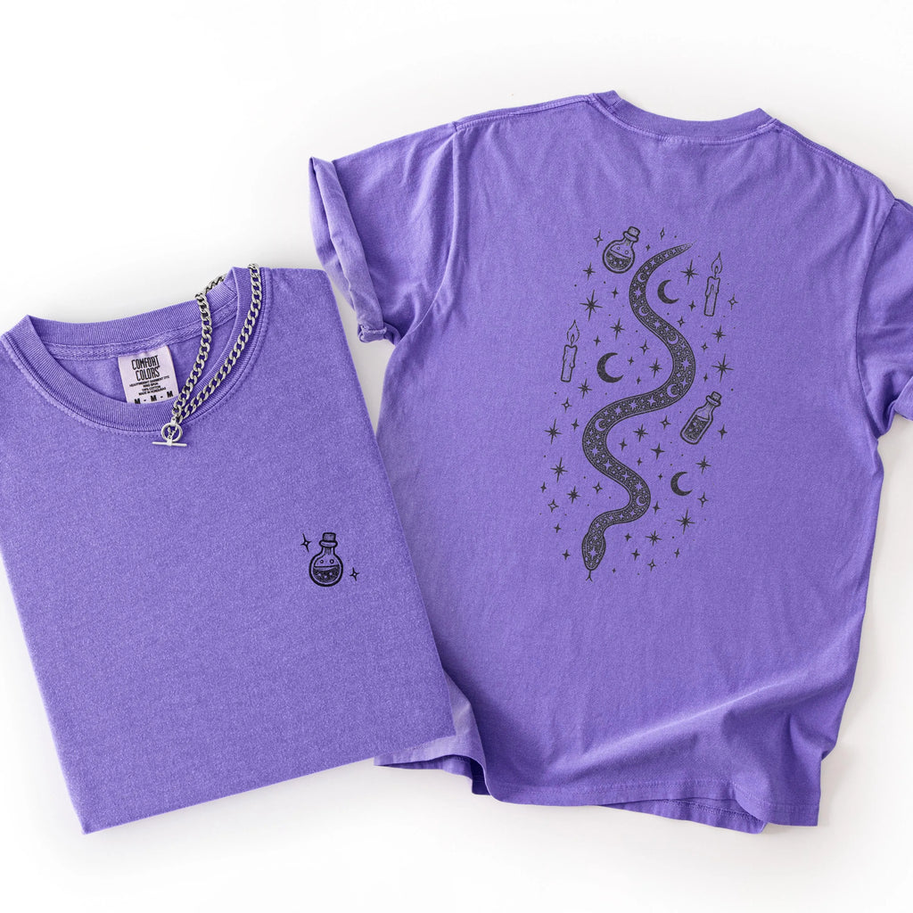 Celestial Snake Back Print Shirt