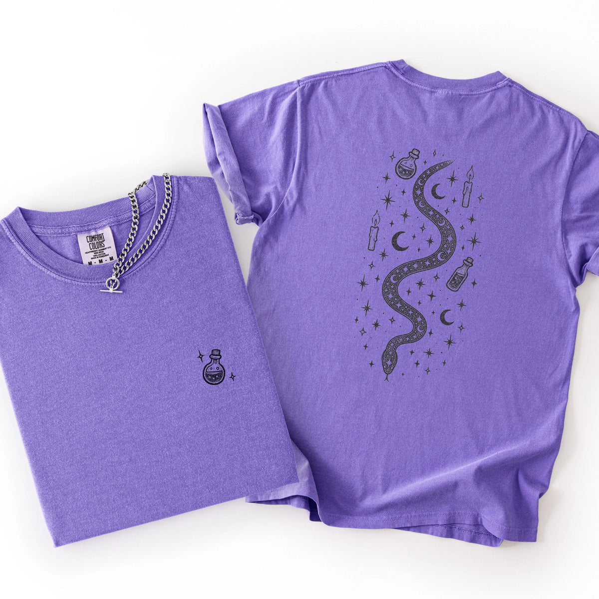 Celestial Snake Back Print Shirt