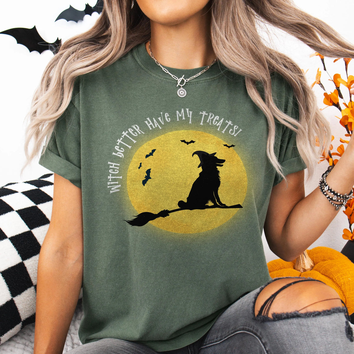 Border Collie Witch Halloween Shirt