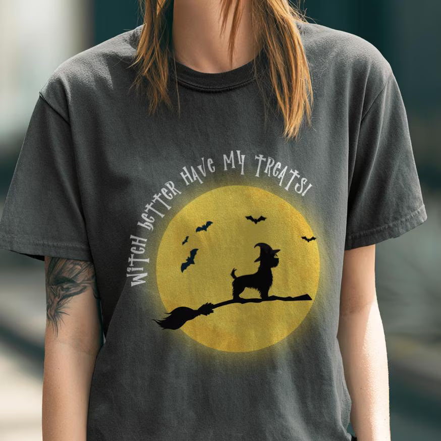 Yorkie Witch Halloween Shirt