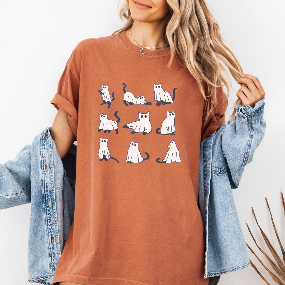 Spooky Ghost Cat Halloween Shirt