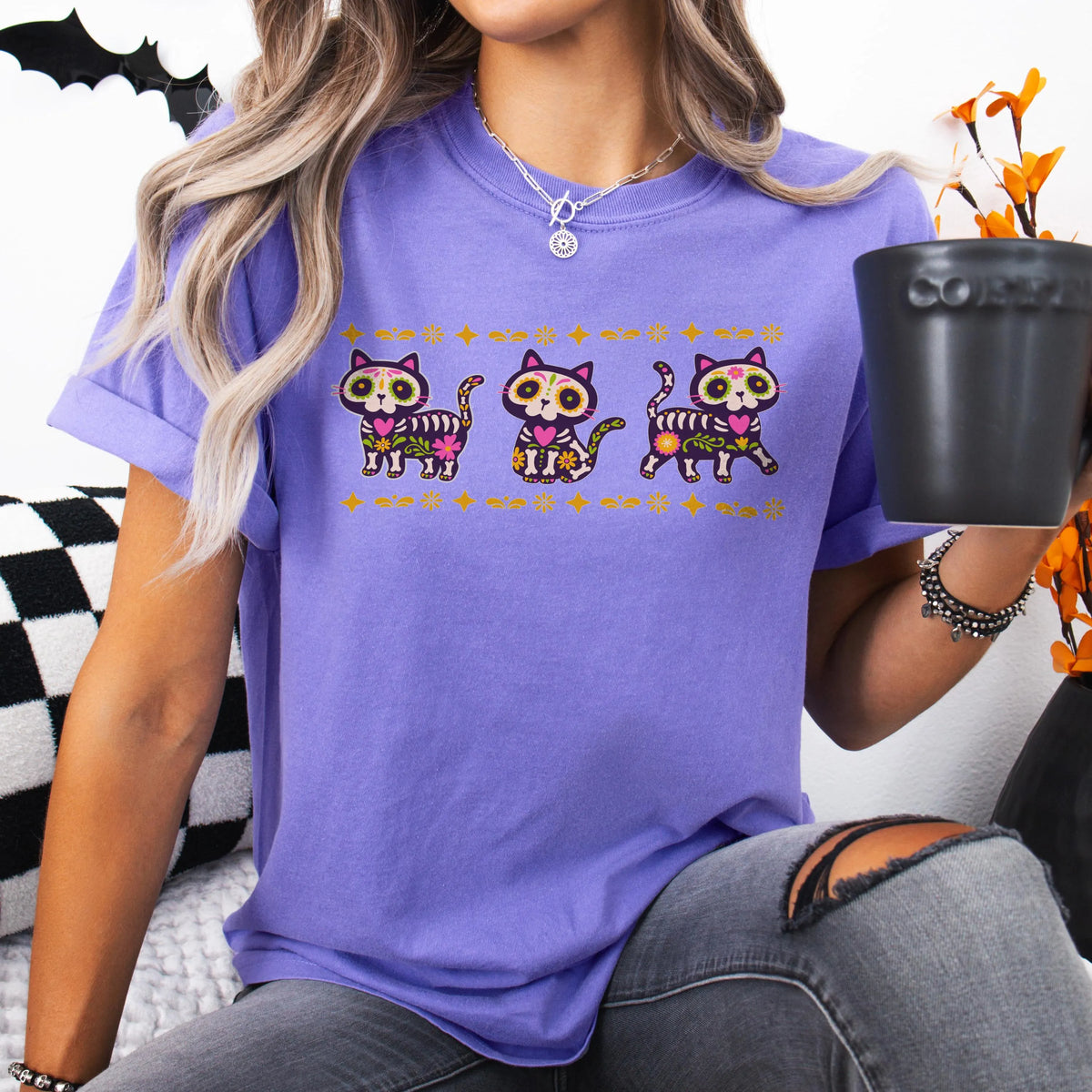 Day of the Dead Cat Shirt