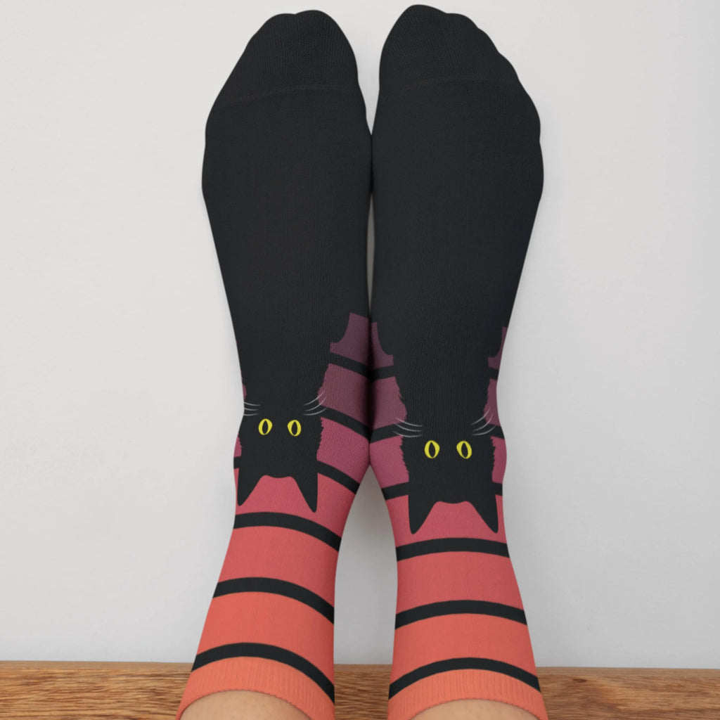 Gothic Black Cat Socks