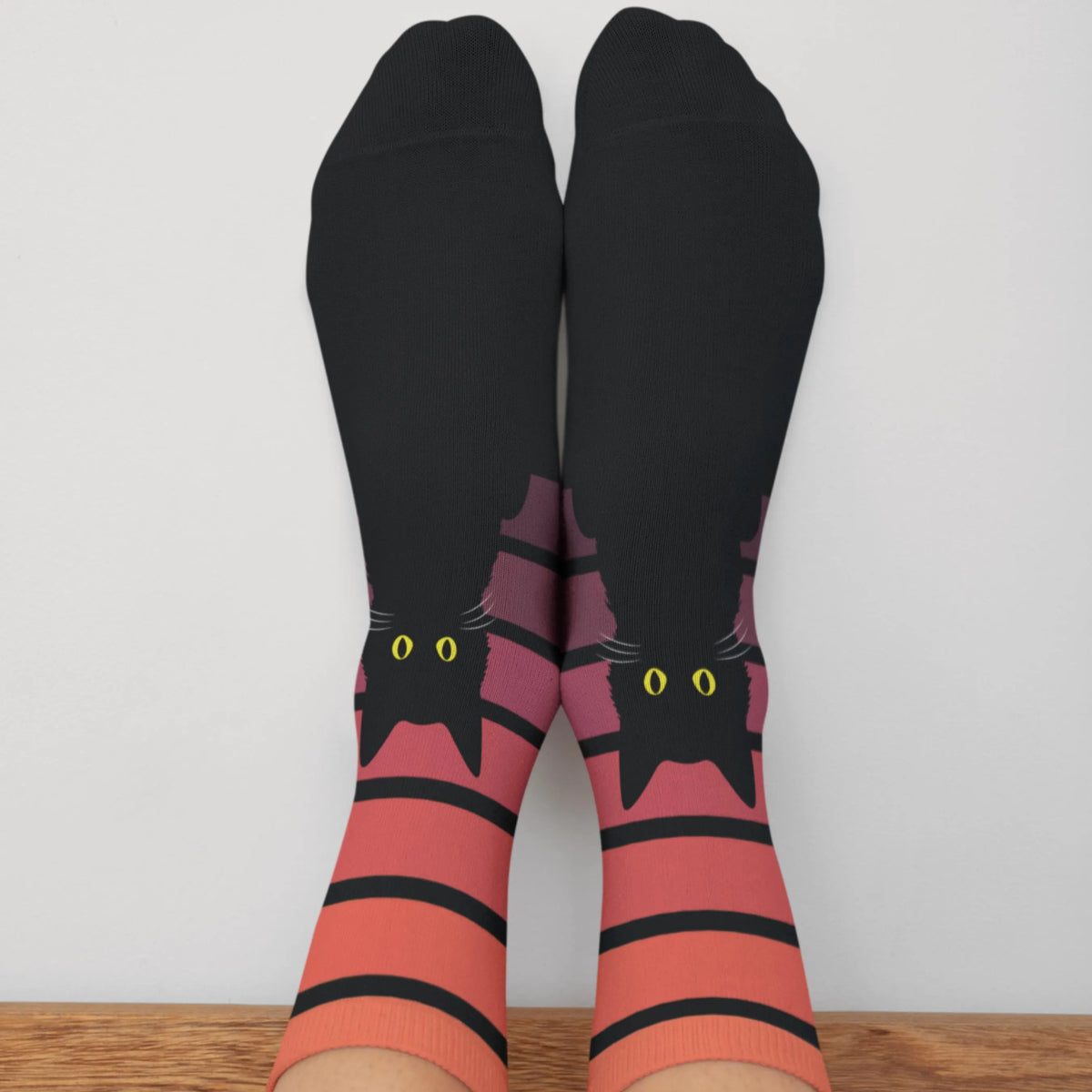 Gothic Black Cat Socks