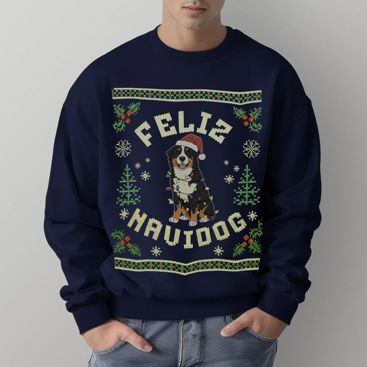 Bernese "Feliz Navidog" Christmas Sweatshirt