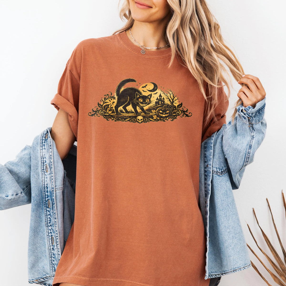 Vintage Gothic Black Cat Shirt