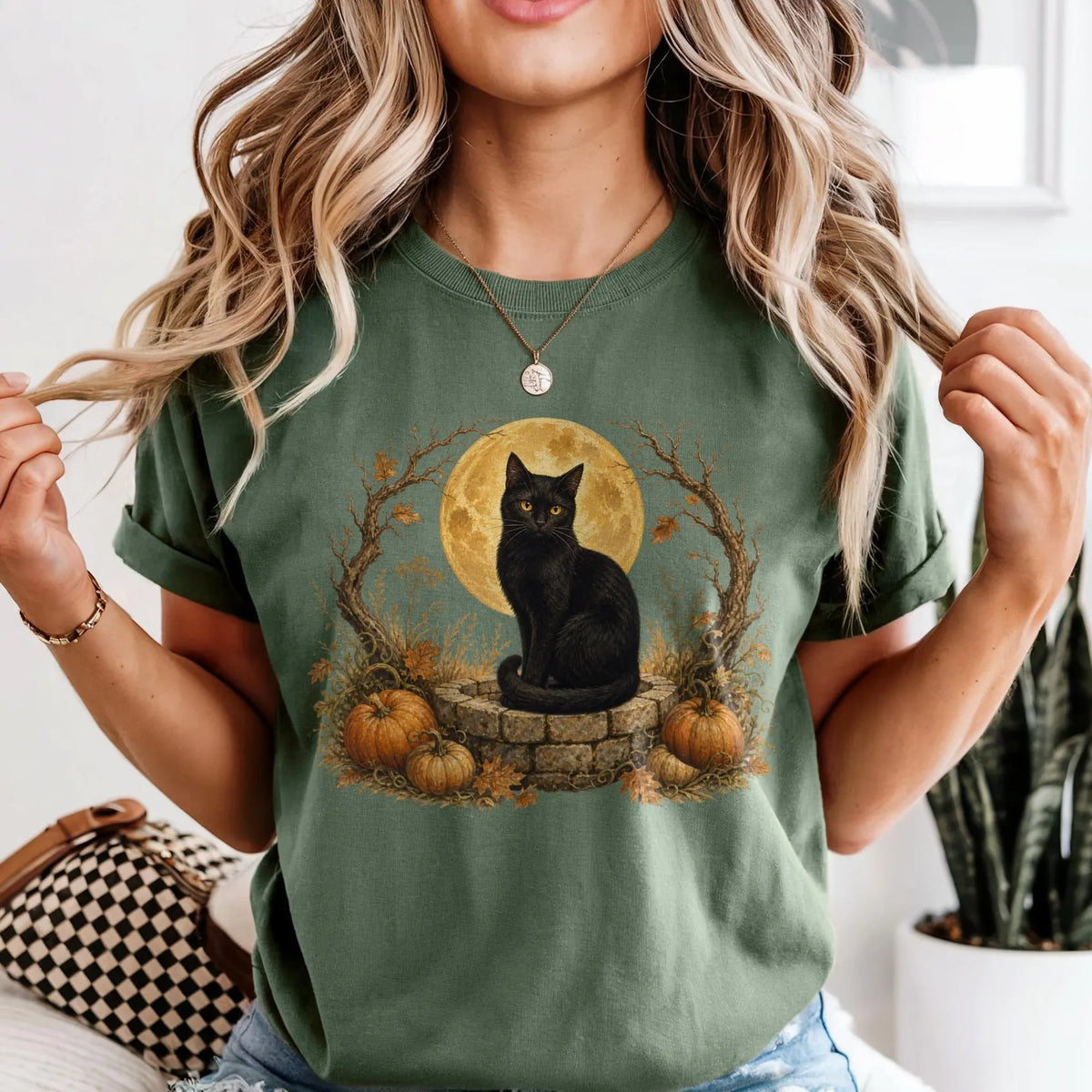 Witchy Black Cat Halloween Shirt