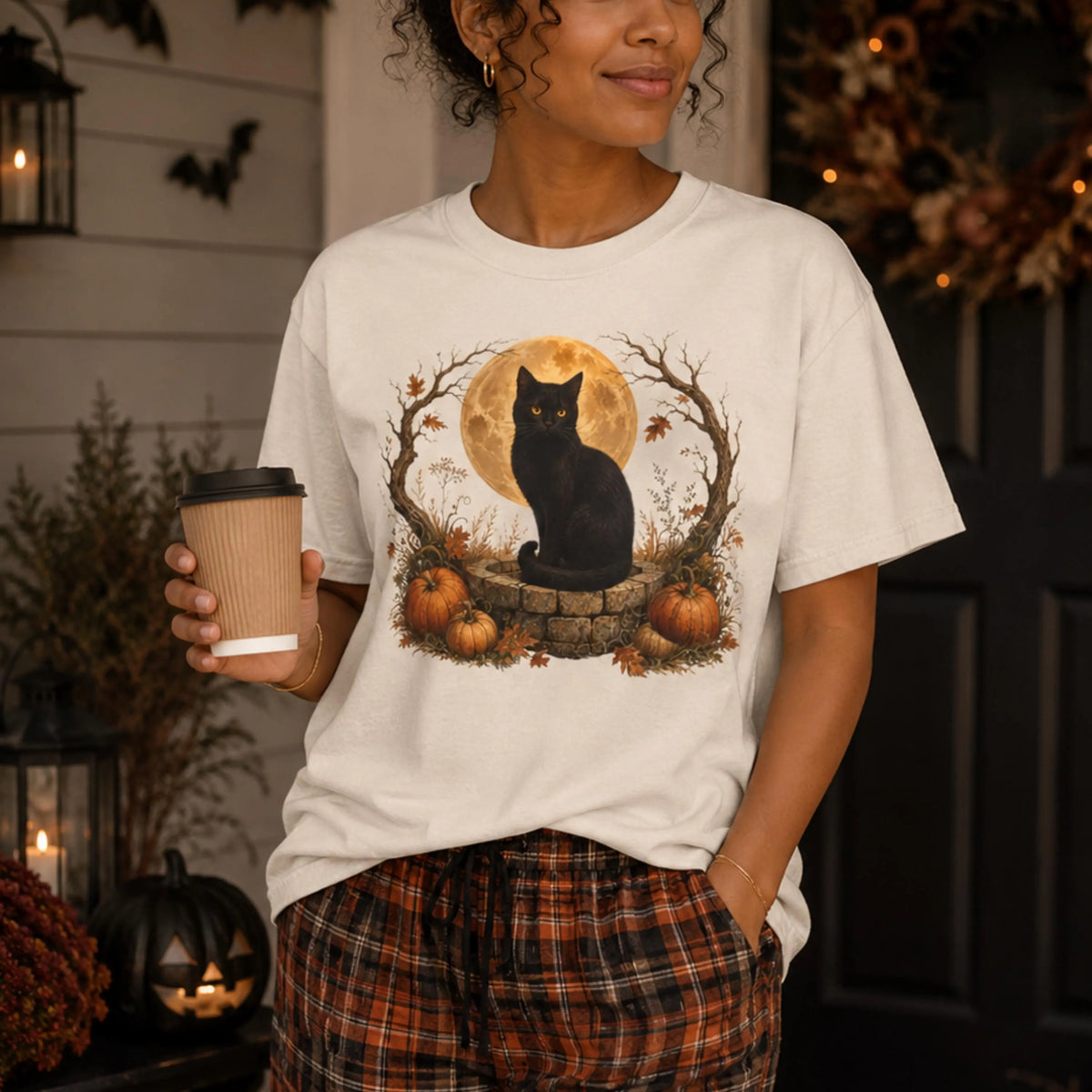 Witchy Black Cat Halloween Shirt