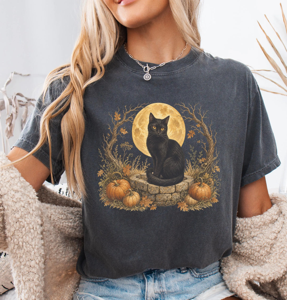 Witchy Black Cat Halloween Shirt