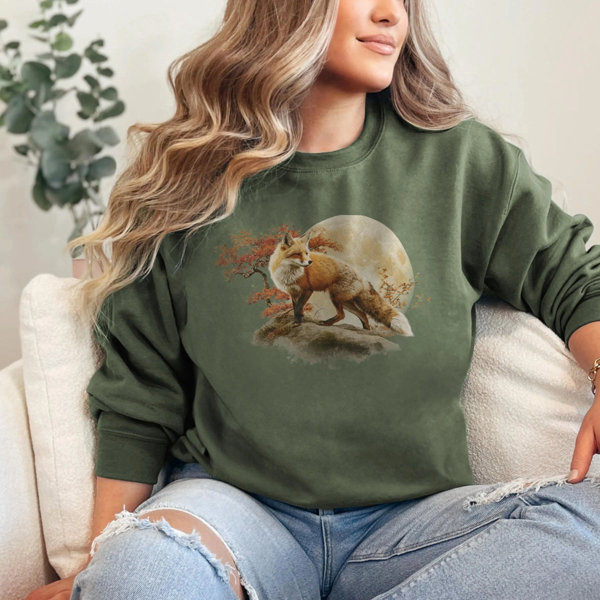 Autumn Woodland Fox Crewneck