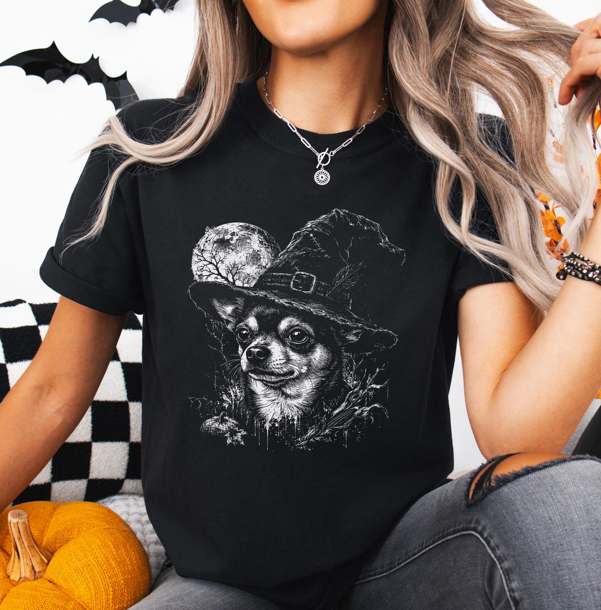 Chihuahua Witch Hat Halloween Shirt