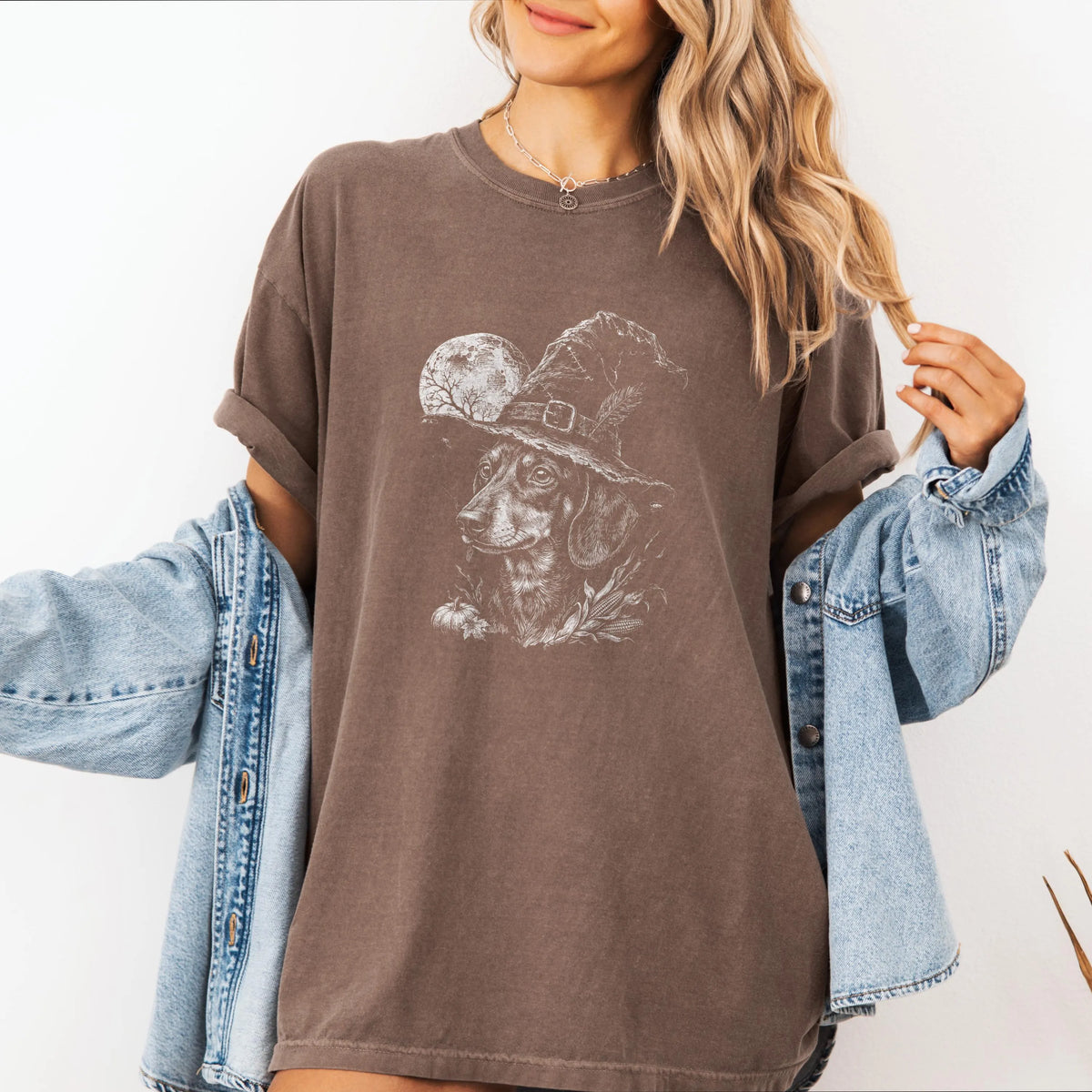 Dachshund Witch Hat Halloween Shirt