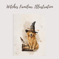 Golden Retriever Witch Poster